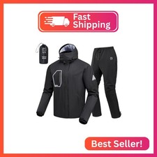 RIDEIRON Motorcycle Rain Gear for Men Waterproof Reflective Rain Suit picture
