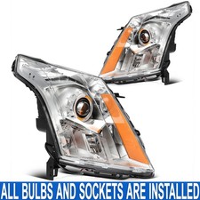 PAIR/SET Projector Headlight Assembly W/ Bulbs For Cadillac SRX Luxury 2010-2016 picture