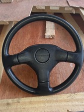 JDM Honda INTEGRA DC2 SIR-G 3 Spokes Steering Wheel Genuine Black Leather 94-01 picture