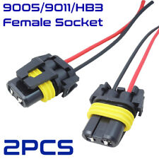 2x 9005 HB3 9011 Female Connector Headlight High Beam Wire Harness Cable Pigtail picture
