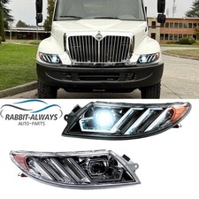 2Pcs Full LED Projector Headlights For 2002-18 International 4100 4200 4300 4400 picture