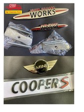 For Cooper Badge Set METAL JOHN COOPER WORKS Cooper S  Bonnet/Trunk Metal Blk B picture