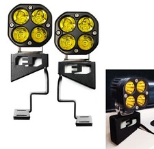 Yellow Round Shape LED Front Cowl Lights w/ Brackets For 07-14 Toyota FJ Cruiser picture