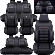 For Chevrolet Car Seat Covers Full Set Leather 5-Seat Front Rear Protector Black picture