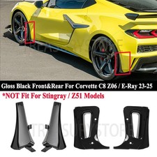 For Corvette C8 Z06 23-25 Gloss Black Front&Rear Extended Splash Guard Mud Flaps picture