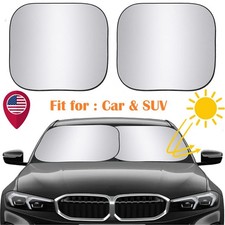 2Pcs Car Foldable Windshield Sun Shade SUV Front Window Interior Sun Protection picture
