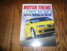2004 May Motor Trend Article Reprint Pontiac GTO - From 12/2003 Motor Trend 1/5 picture