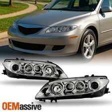 For 2003-2005 Mazda 6 w/o Fog Lamp Projector Headlights Headlamp Chrome Assembly picture