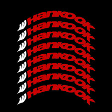 8X HANKOOK Permanent Tire Letters Sticker 1.38