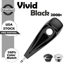 Advan Vivid Black Tank Dash Console & Fuel Gas Tank Cap For Harley Touring 08+ picture