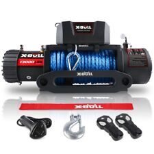 X-BULL ELECTRIC WINCH 13000 LBS 12V SYNTHETIC BLUE ROPE UPGRADE WATERPROOF US picture
