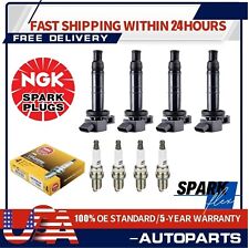 4Pack Ignition Coils and NGK Spark Plugs for Toyota Camry Rav4 Highlander picture