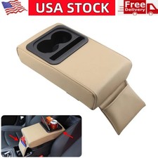 Car Center Console Armrest Pillow With Cup Holder PU Leather Armrest Box Cover picture
