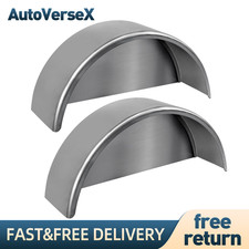 A Pair Steel Round Single Axle Trailer Fenders & Backs For 14