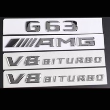 G63 AMG V8BITURBO Rear Star Emblem Chrome Badge Combo Set for Mercedes W463 W464 picture