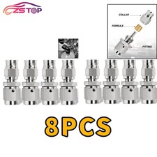8PCS 3AN PTFE Fuel Oil Gas Swivel Hose End Fittings Adapter Stainless Steel picture