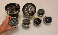 Lot of 7 Auto Meter Gauges VTG Untested: Fuel Amps Vac Water Temp Oil Tach MPH picture