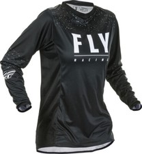 Closeout Fly Racing Womens Lite Dirt Bike Jersey MX ATV Black/White 2XL picture