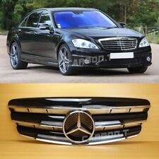 Gloss Black Grille For Mercedes-Benz S-Class S350 S550 S63 AMG W221 2007-09 3Fin picture