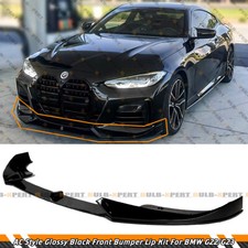 For 21-26 BMW G22 G23 430i M440i AC Style Glossy Black Front Bumper Lip Splitter picture