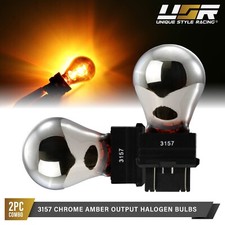 3157 / 3457 Dual Filament Stealth Chrome Amber Halogen Bulbs Pair picture