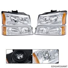 Chrome Amber Corner Headlights +Signal Bumper Lamp Fit For 03-06 Chevy Silverado picture
