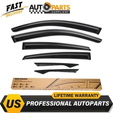 Tape On Visors Wind Deflectors No Drill Fitment Black Finish 6pc Full Set picture