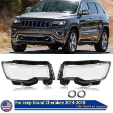 Pair Clear Headlight Headlamp Lens Cover For Jeep Grand Cherokee 2014-2019 picture