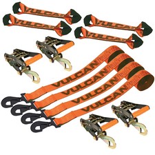 VULCAN 8-Point Roll Back Car Tie Down Kit - Snap Hooks, 4 Pack - PROSeries picture