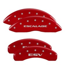 MGP 4-Piece Brake Caliper Covers for Cadillac Escalade & ESV – Red Finish picture