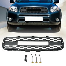 Black Front Bumper Grille Grill For 2006-2008 TOYOTA RAV4 W/LED LIGHTS picture