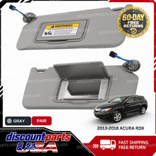 [NEW] For 2013 - 2018 Acura RDX Gray Pair Sun Visor w/ Light & Mirror  picture