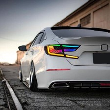 Pair RGB LED Tail Lights For Honda Accord 10TH Gen 2018-2022 Rear Lamp Assembly picture