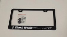 Skunkworks Lockheed Car License Plate Frame Black Stainless Steel Metal picture