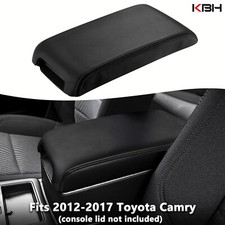 Fits 2012-2017 Toyota Camry Leather Center Console Lid Armrest Cover Trim Black picture