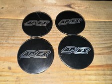 APEX WHEELS FOR PORSCHE CENTER CAPS SET  975 CLASSIC LOGO GLOSS BLACK FREE KEY picture