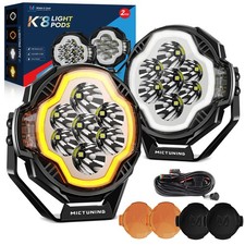 MICTUNING K8 2PCS 5-Inch LED White Amber Driving/Combo Light 70W 5100 Lumens picture