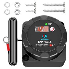 Smart Dual Battery Isolator 12V 140A Split Charge Relay Kit w/ Digital Voltmeter picture