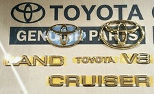 FITS TOYOTA LANDCRUISER EMBLEM 24K GOLD KIT 6 PCS FRONT & REAR COMPLETE 2000 picture