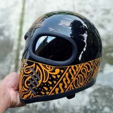 SALE VINTAGE CUSTOM HELMET XF-GP BANDANA FOR CAFERACER CHOPPER BOBBER MOTORCYCLE picture