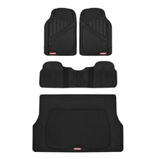 Black FlexTough All Weather HD Rubber Mats Package - 4pc Floor Liners Cargo Mat picture