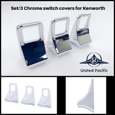 (Set/3) Chrome Dash Switch Covers For Kenworth T680, T880 & W990 United #41452 picture