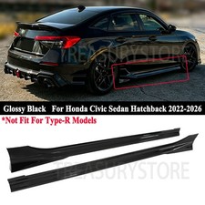 For Honda Civic Sedan Hatchback 22-26 Yofer V2 Gloss Black Side Skirt Extension picture