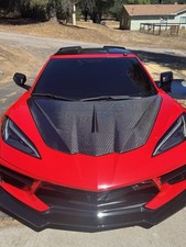 2020-2025 C8 Corvette Honeycomb Carbon Fiber Hood Double Sided Street Hunter picture