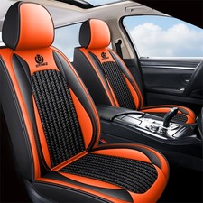 Universal Full Set Car Seat Covers PU Leather Ice Silk Non‑Slip For Sedan SUV picture