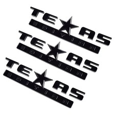 3Pcs Black 3D Texas Edition Emblems For Silverado Sierra Universal Badge Decal picture