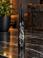Custom Laser Engraved Black Anodized Universal Bullet Antenna picture