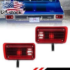 2PCS Red Lens Rear Tail Lights Brake Lamps For 1970 Chevry Chevelle picture