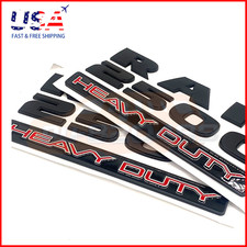 2PCS Set Front Door Emblems Badges Fits For RAM 2500 HEAVY DUTY Matte Black Red picture