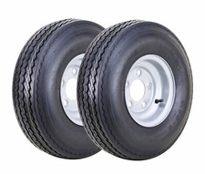 2PC Wanda Trailer Tire Assembly 5.70-8 6-Ply Silver Rim 5 Lugs on 4.5